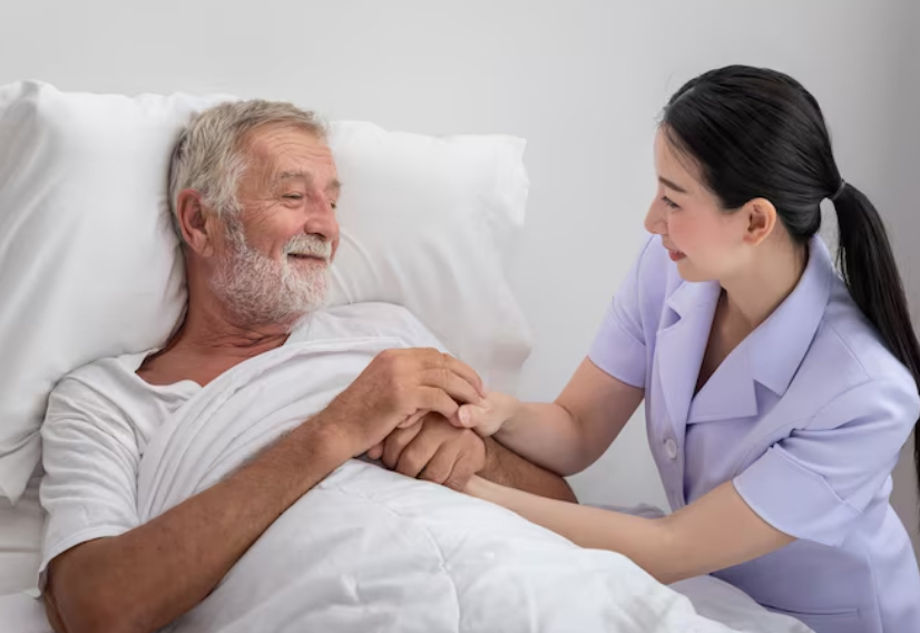 Physician discussing hospice eligibility and readiness with patient and family during a clinic visit, explaining early hospice referral and comfort-focused care